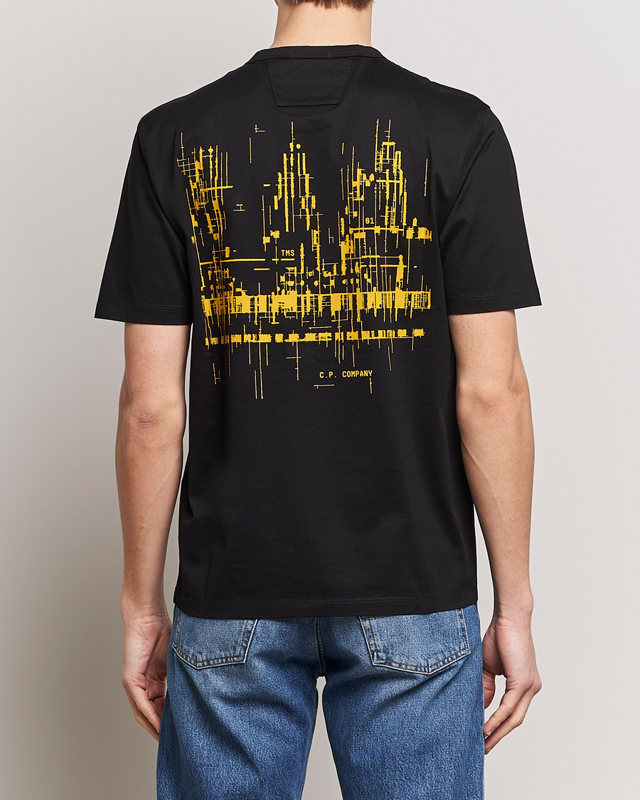 Herre | T-Shirts | C.P. Company | Metropolis Mercerized Jersey Back Logo T-Shirt Black