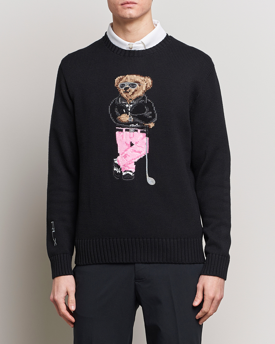 Herre |  | RLX Ralph Lauren | Bear Golfer Knitted Sweater Polo Black
