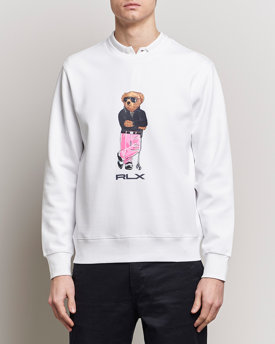 Herre | RLX Ralph Lauren | RLX Ralph Lauren | Bear Golfer Double Knit Sweater Ceramic White