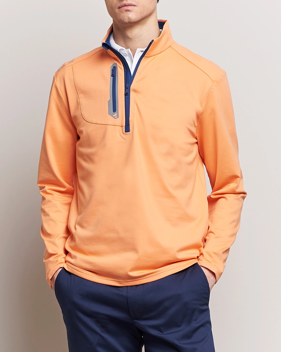 Herre | 20% salg | RLX Ralph Lauren | Luxury Jersey Half Zip Poppy Orange