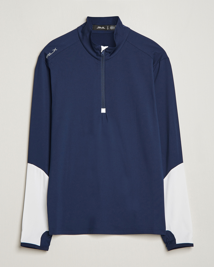 Herre | Gensere | RLX Ralph Lauren | Long Sleeve Airflow Half Zip Navy/White