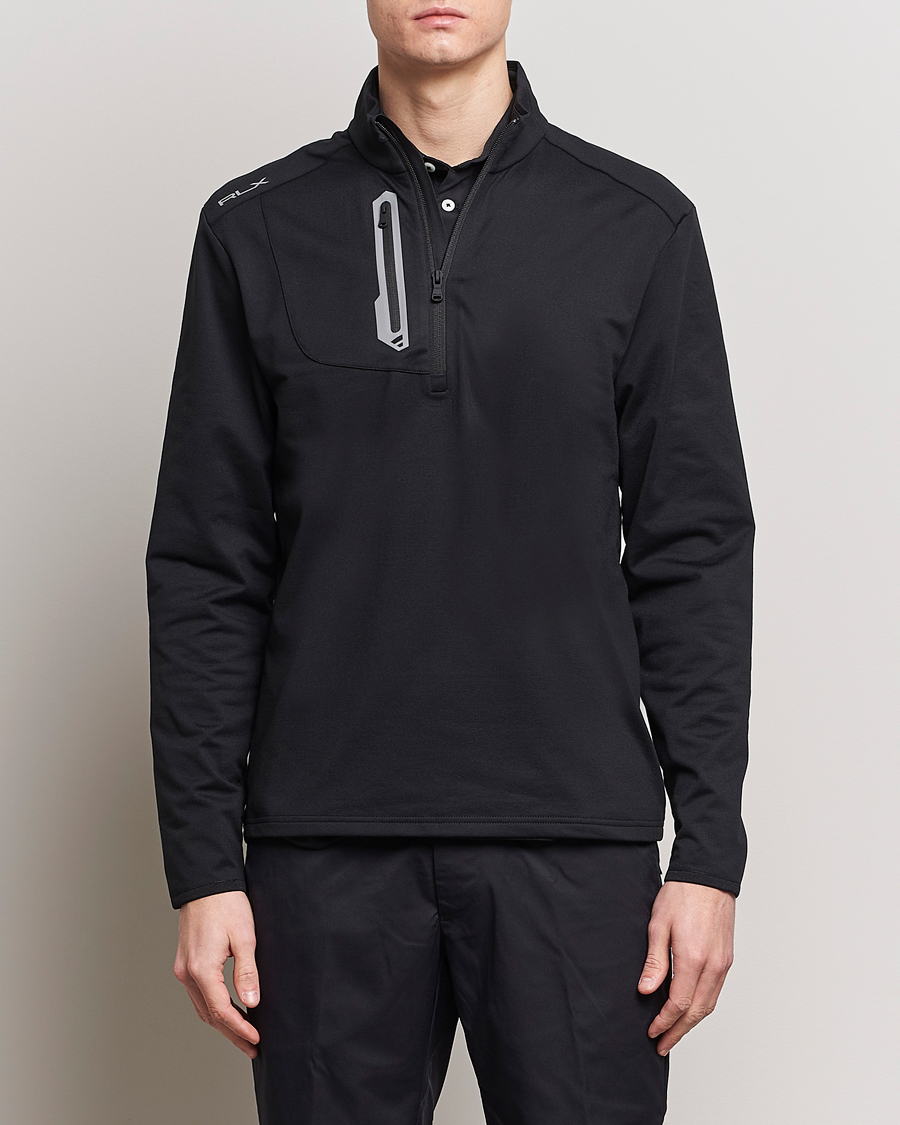 Herre | Active | RLX Ralph Lauren | Luxury Jersey Half Zip Polo Black