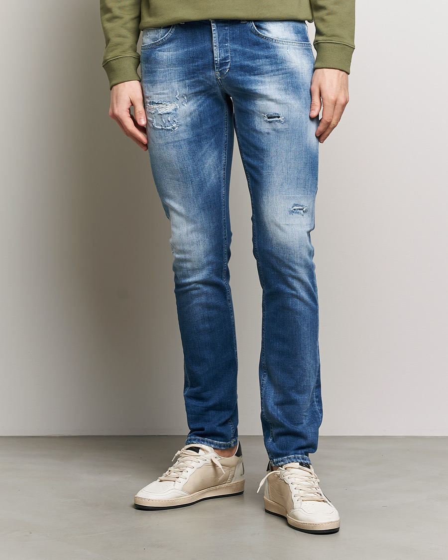 Herre | Klær | Dondup | George Distressed Jeans Medium Blue
