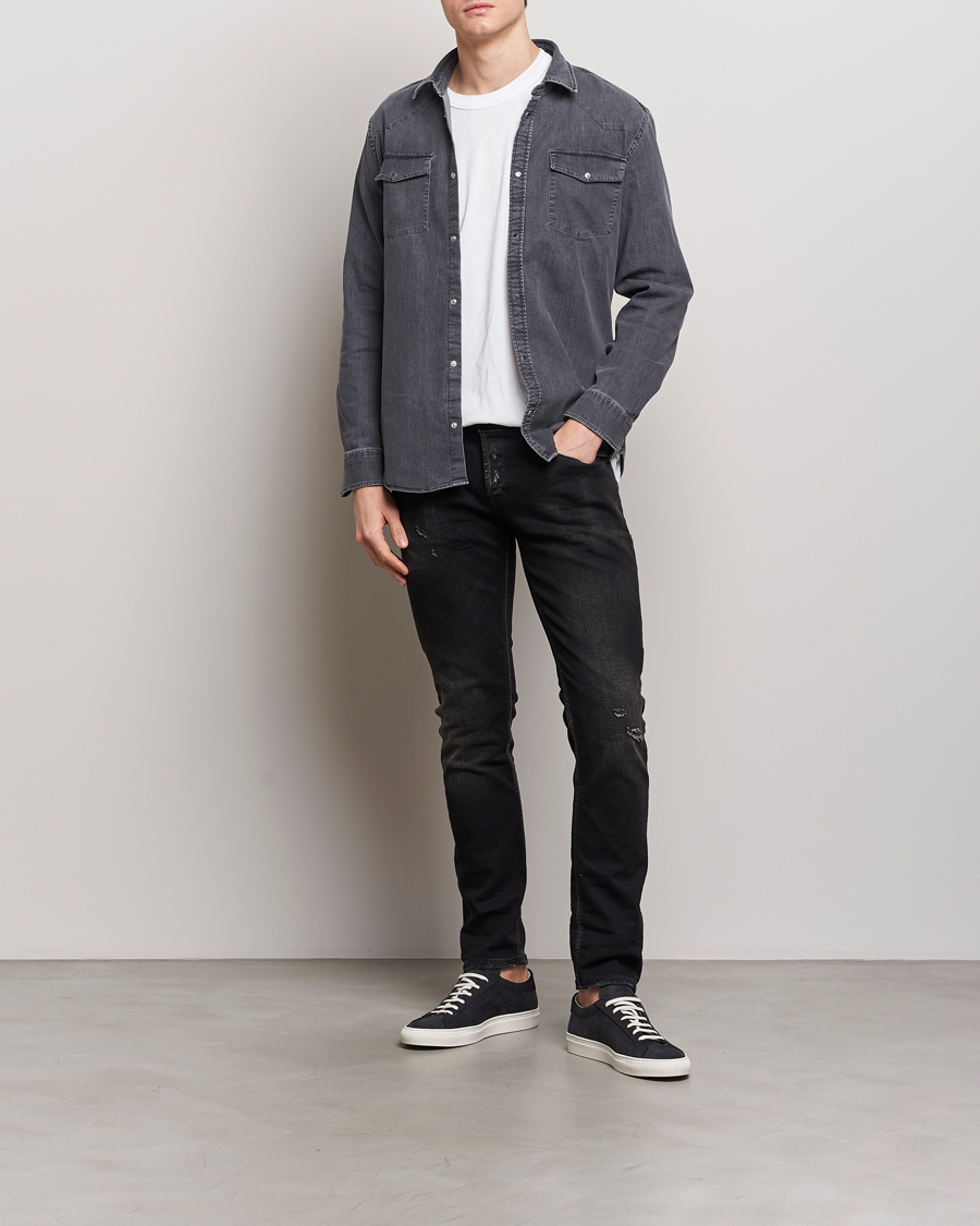 Herre | Jeans | Dondup | George Distressed Jeans Washed Black