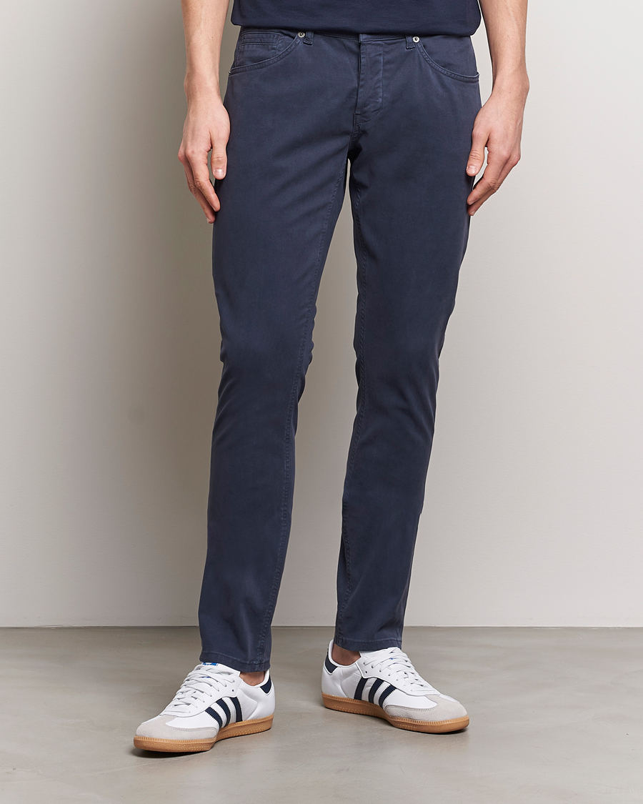 Herr | Byxor | Dondup | George Gabardine 5-Pocket Navy