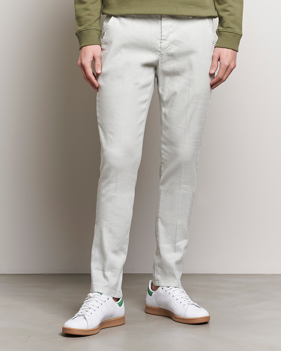 Herre | Lojalitetstilbud | Dondup | Gaubert Linen Stretch Chinos Light Grey