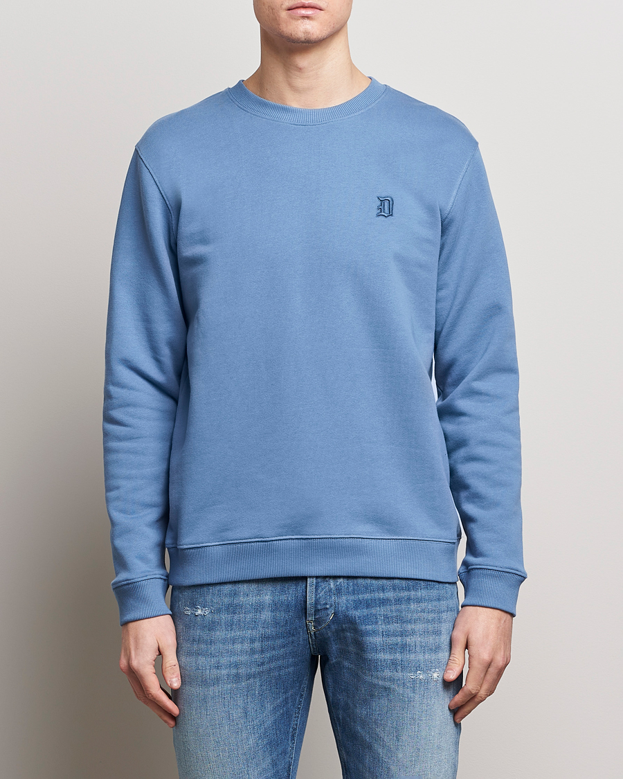 Herre | Gensere | Dondup | Loco Crew Neck Sweatshirt Washed Blue