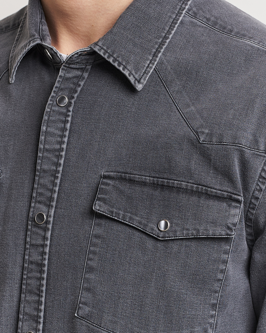 Herre | Skjorter | Dondup | Slim Fit Pocket Denim Shirt Washed Grey
