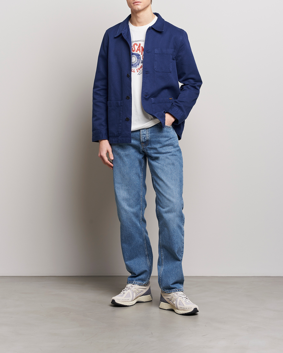 Herre | Skjorter | Nudie Jeans | Barney Worker Overshirt Mid Blue