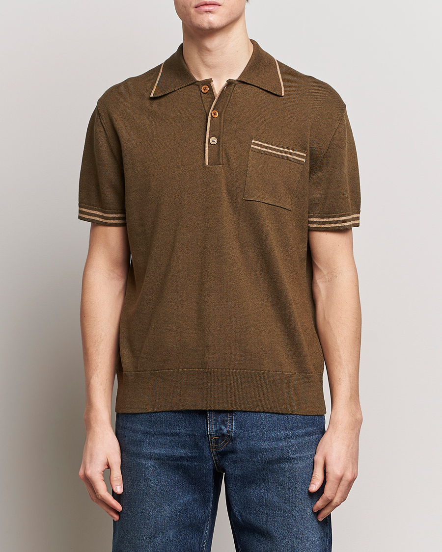 Herre | Pikéer | Nudie Jeans | Frippe Knitted Polo Olive