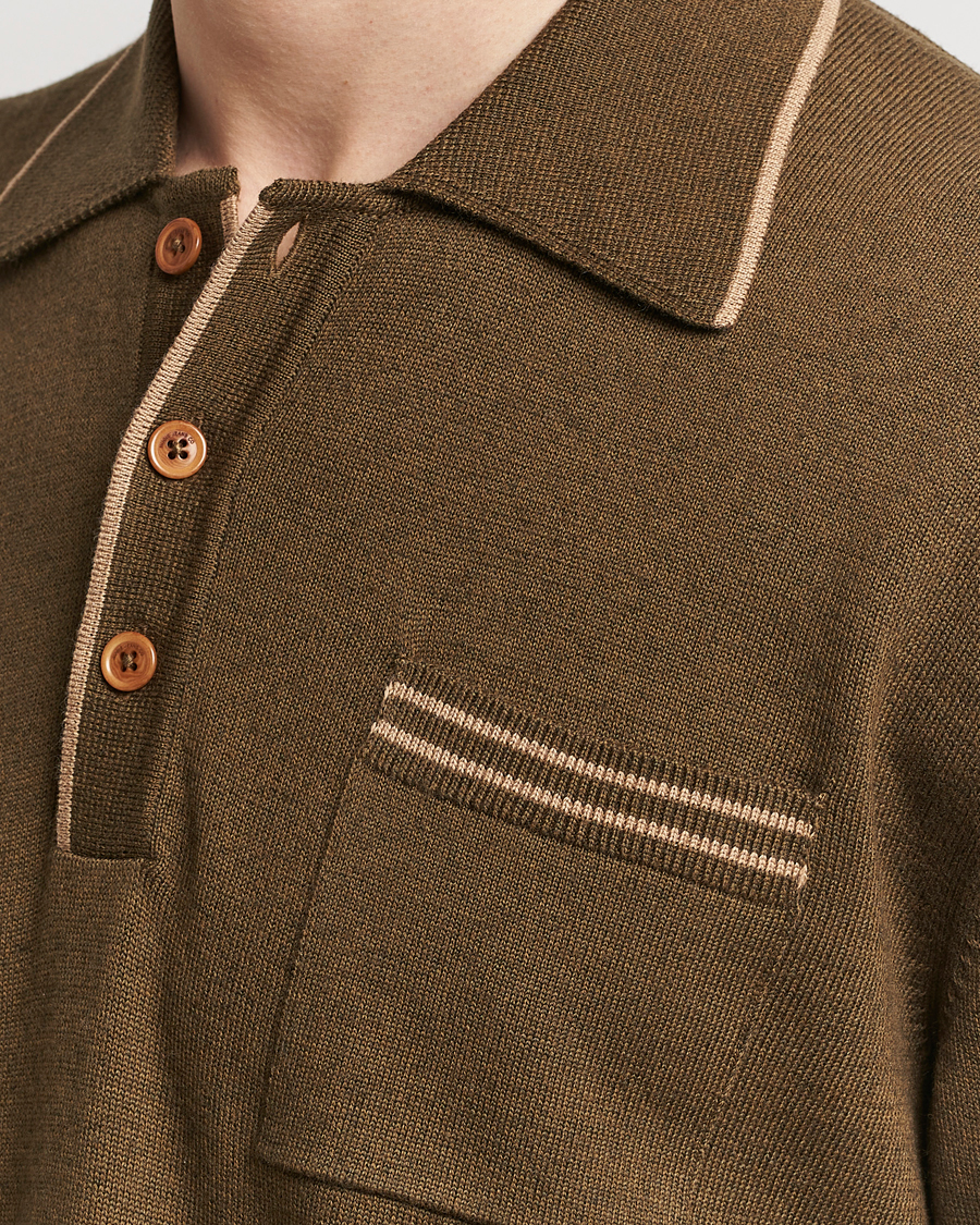 Herre | Pikéer | Nudie Jeans | Frippe Knitted Polo Olive