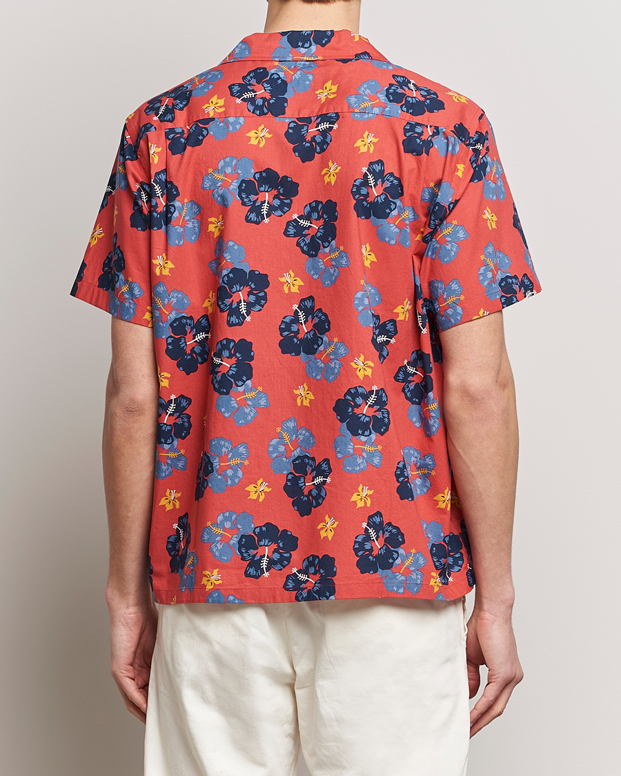 Herre | Skjorter | Nudie Jeans | Arthur Printed Flower Short Sleeve Shirt Red