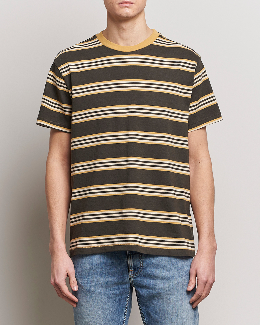 Herre |  | Nudie Jeans | Leif Striped Crew Neck T-Shirt Multi