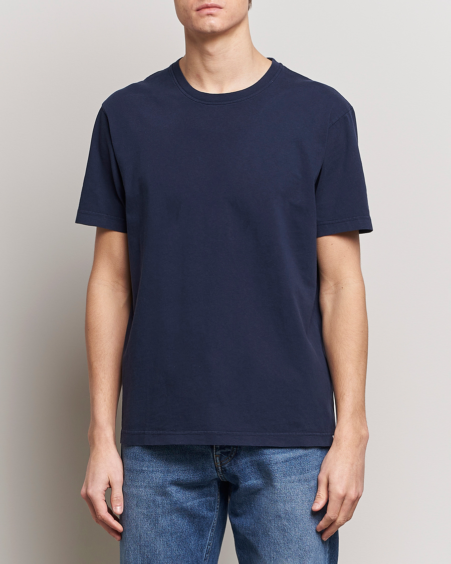Herre | T-Shirts | Nudie Jeans | Uno Everyday Crew Neck T-Shirt Blue