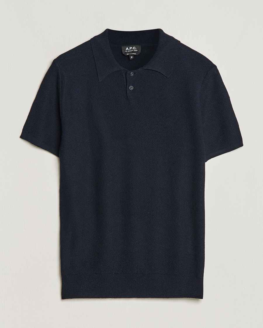 Herre | Pikéer | A.P.C. | Jay Viscose/Linen Polo Dark Navy