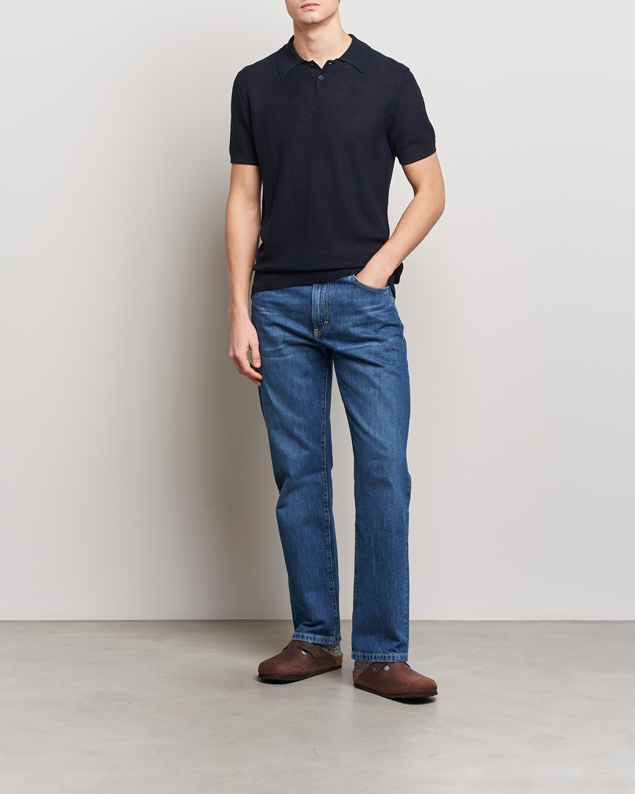 Herre | Pikéer | A.P.C. | Jay Viscose/Linen Polo Dark Navy