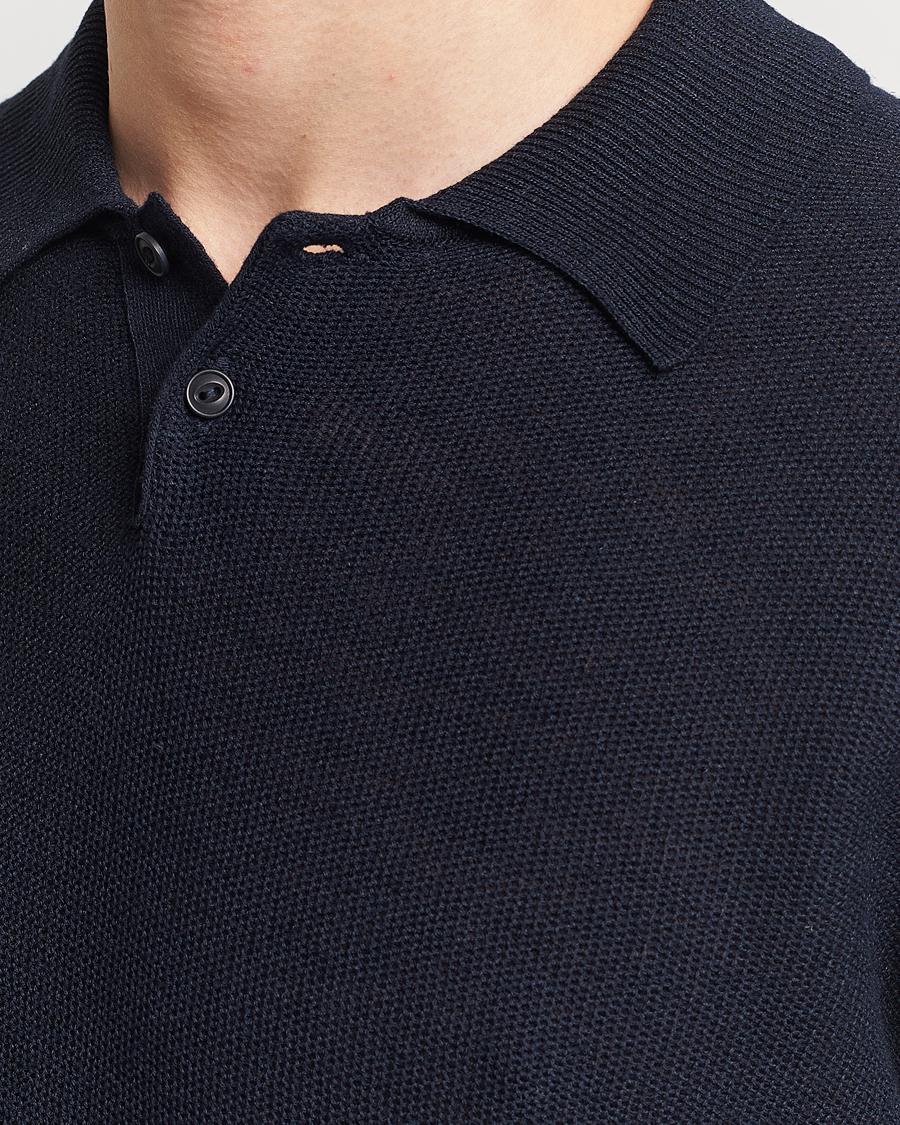 Herre | Pikéer | A.P.C. | Jay Viscose/Linen Polo Dark Navy