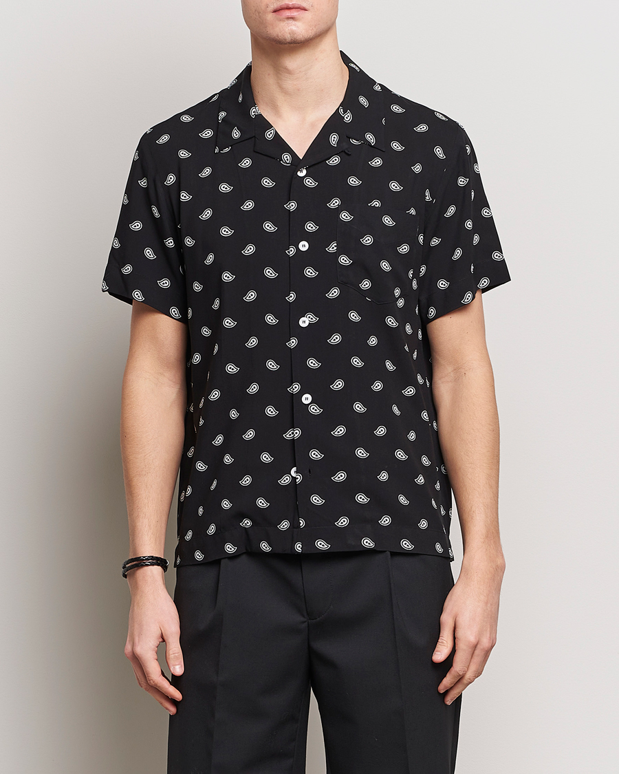 Herre | Kortermede skjorter | A.P.C. | Lloyd Printed Paisley Resort Shirt Black