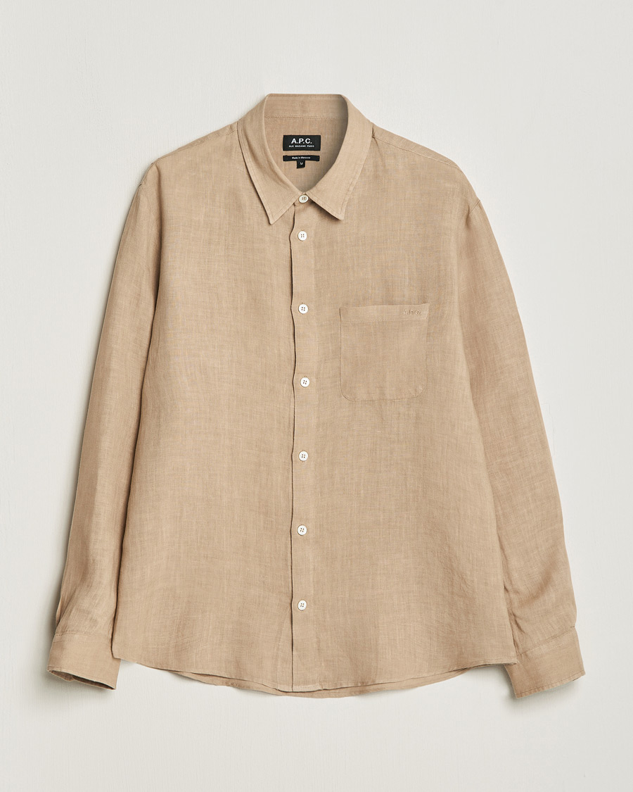 Herre | Skjorter | A.P.C. | Cassel Linen Shirt Beige