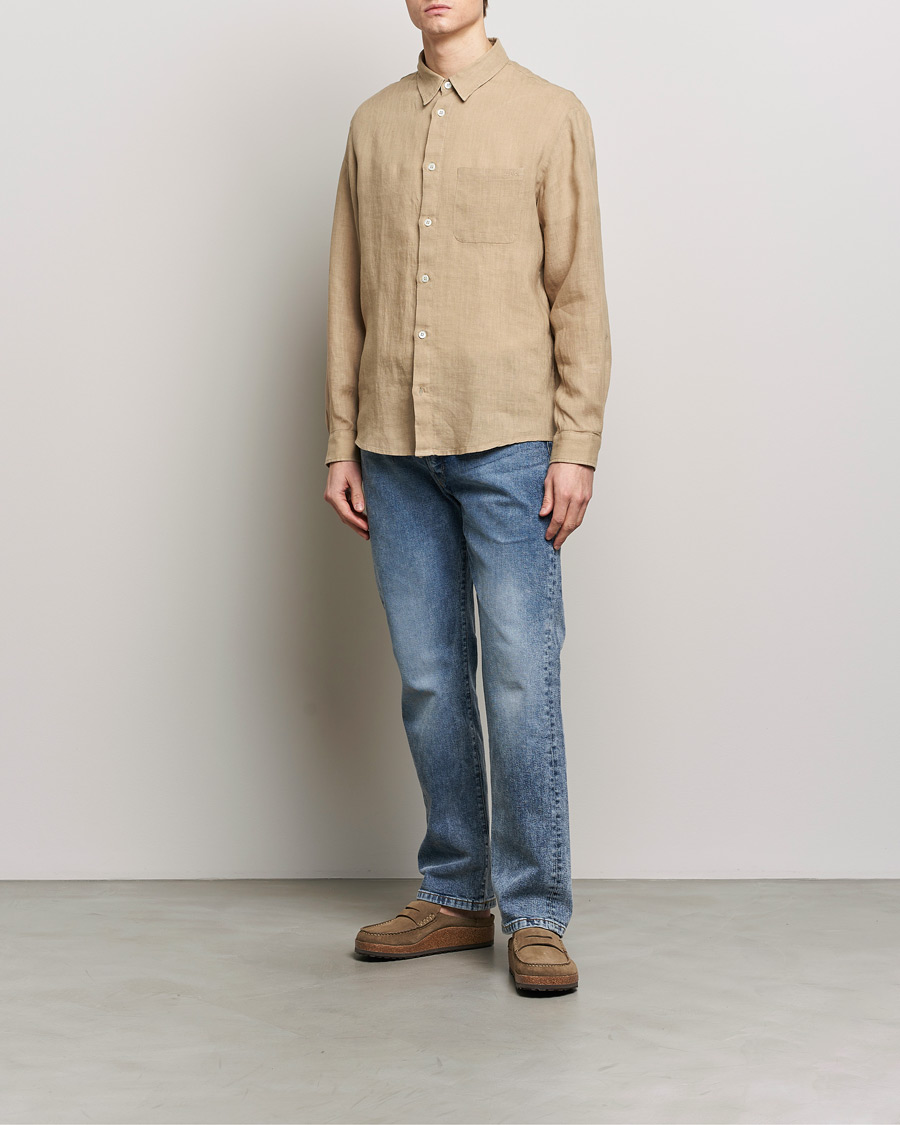Herre | Skjorter | A.P.C. | Cassel Linen Shirt Beige