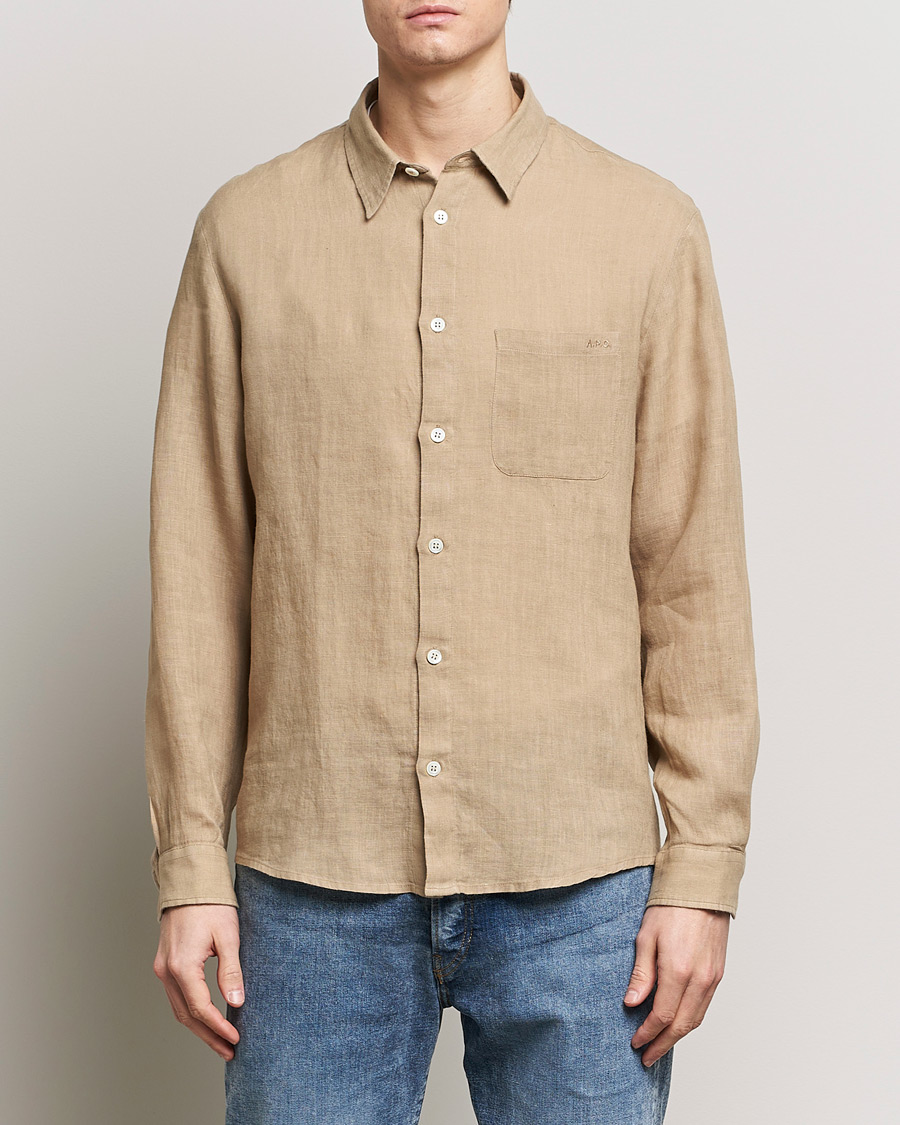 Herre | Avdelinger | A.P.C. | Cassel Linen Shirt Beige