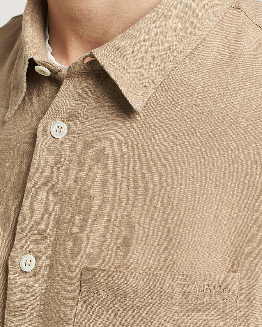 Herre | Skjorter | A.P.C. | Cassel Linen Shirt Beige
