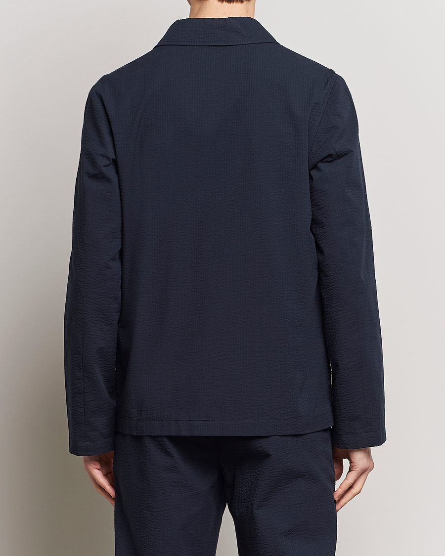 Herre | Skjorter | A.P.C. | Brest Seersucker Overshirt Dark Navy