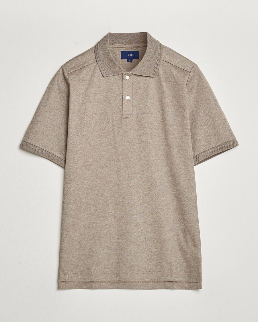 Herre | Pikéer | Eton | Pique Polo Shirt Beige