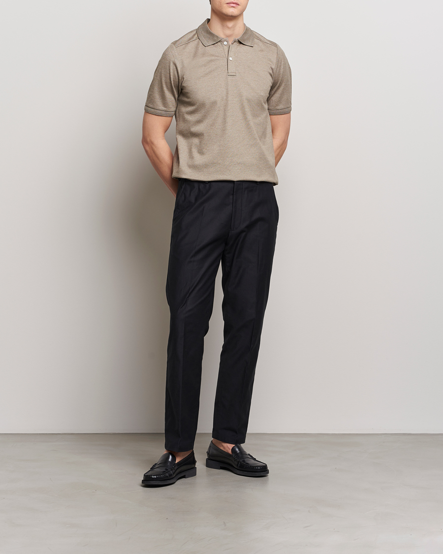 Herre | Pikéer | Eton | Pique Polo Shirt Beige