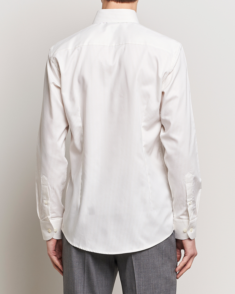 Herre | Skjorter | Eton | Slim Fit Bengal Striped Oxford Shirt Beige/White