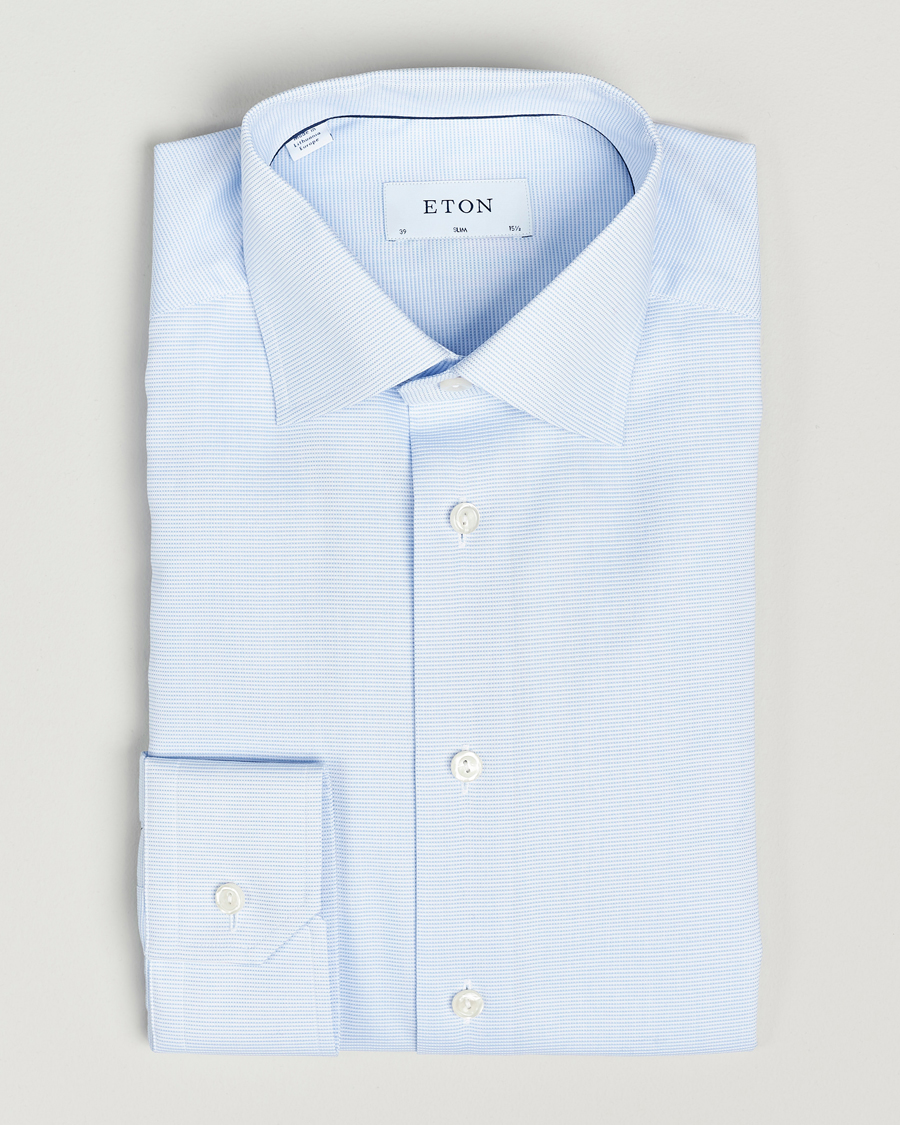 Herre | Skjorter | Eton | Slim Fit Twill Shirt Light Blue
