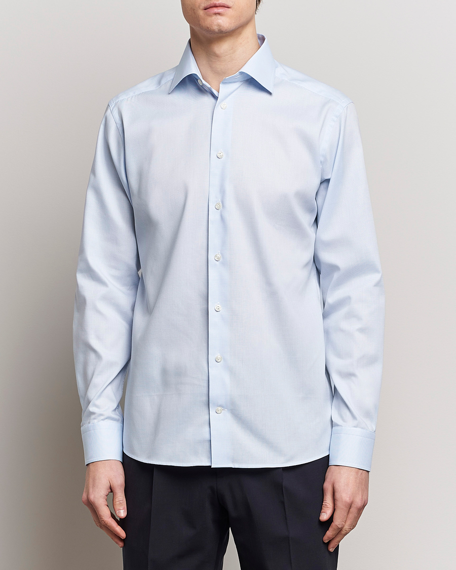 Herre | Skjorter | Eton | Slim Fit Twill Shirt Light Blue