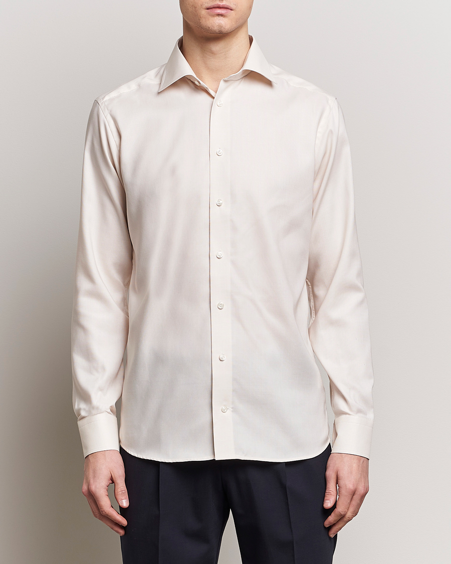 Herre | Formelle | Eton | Slim Fit Twill Shirt Light Yellow