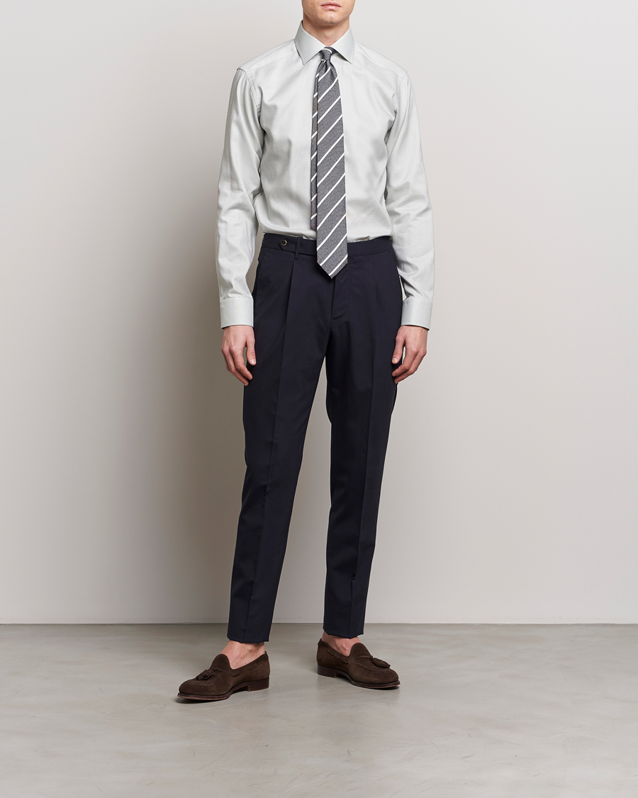 Herre | Klær | Eton | Slim Fit Twill Shirt Mid Green