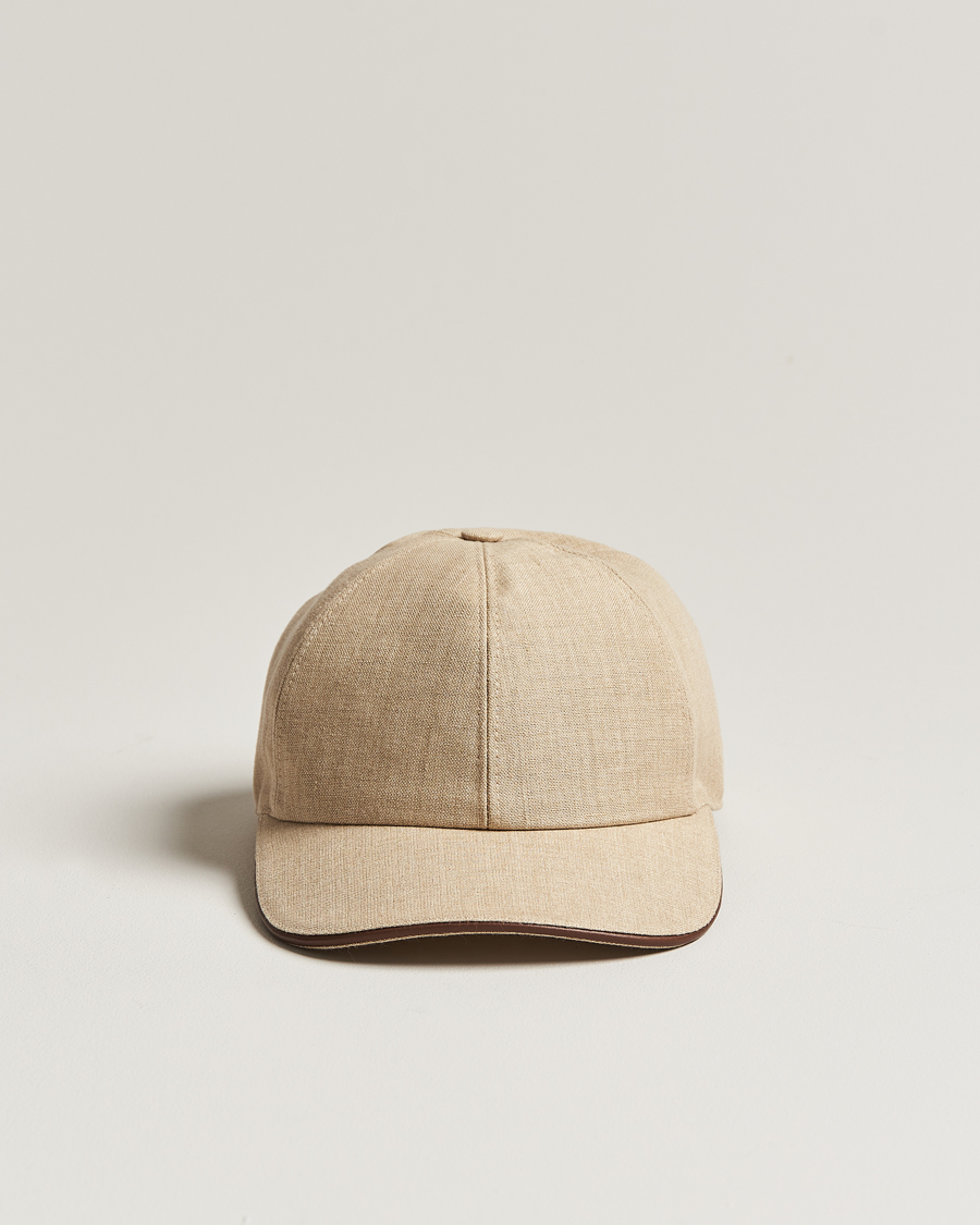 Herre | Eton Solid Linen Cap Beige | Eton | Solid Linen Cap Beige