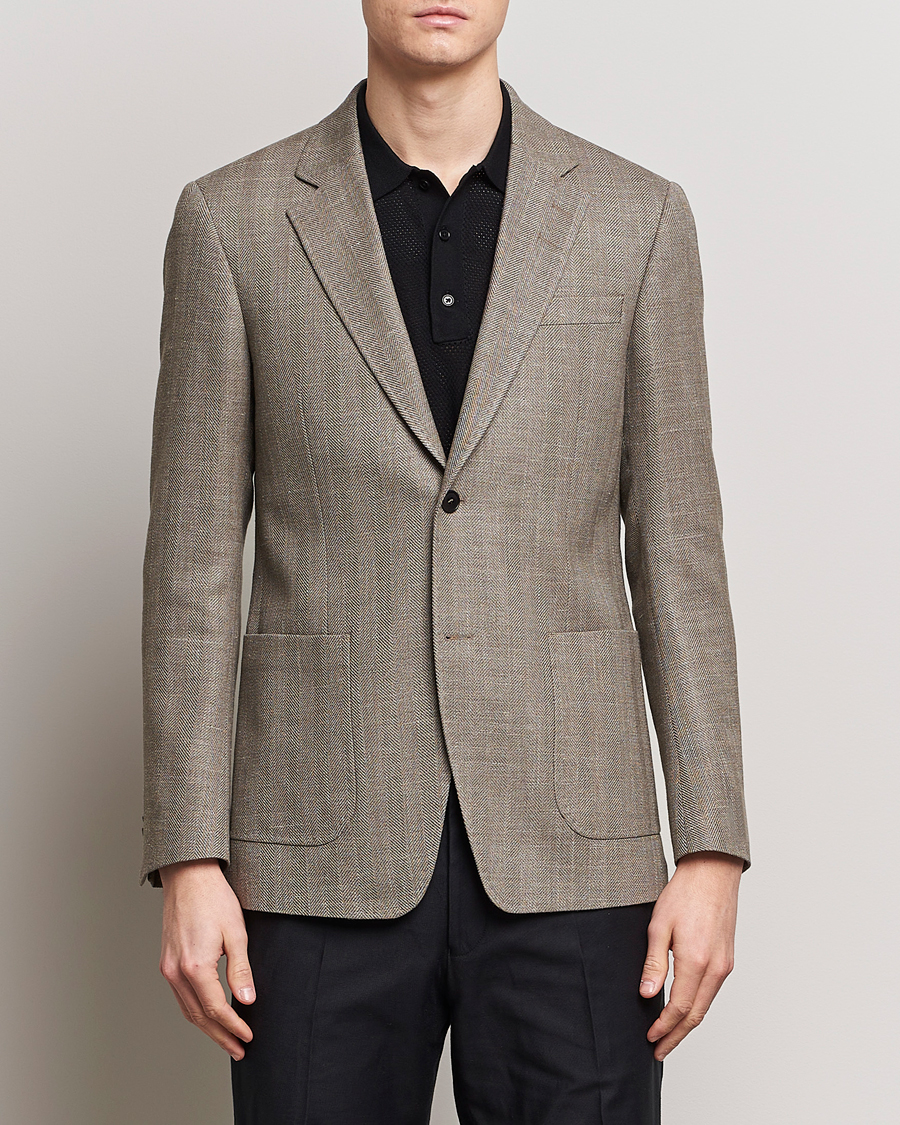 Herre | Klær | Tiger of Sweden | Justin Herringbone Blazer Putty Beige