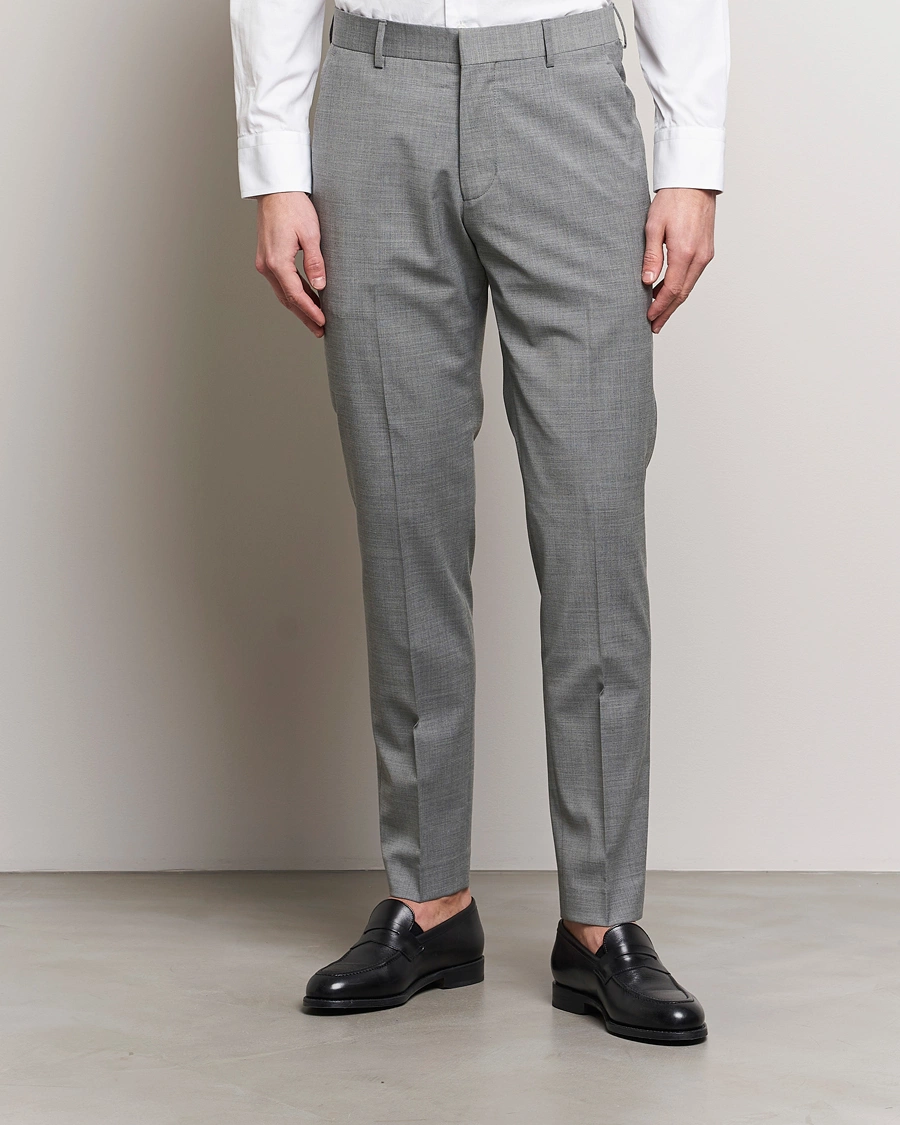 Herre | Business & Beyond | Tiger of Sweden | Tenuta Wool Travel Suit Trousers Grey Melange