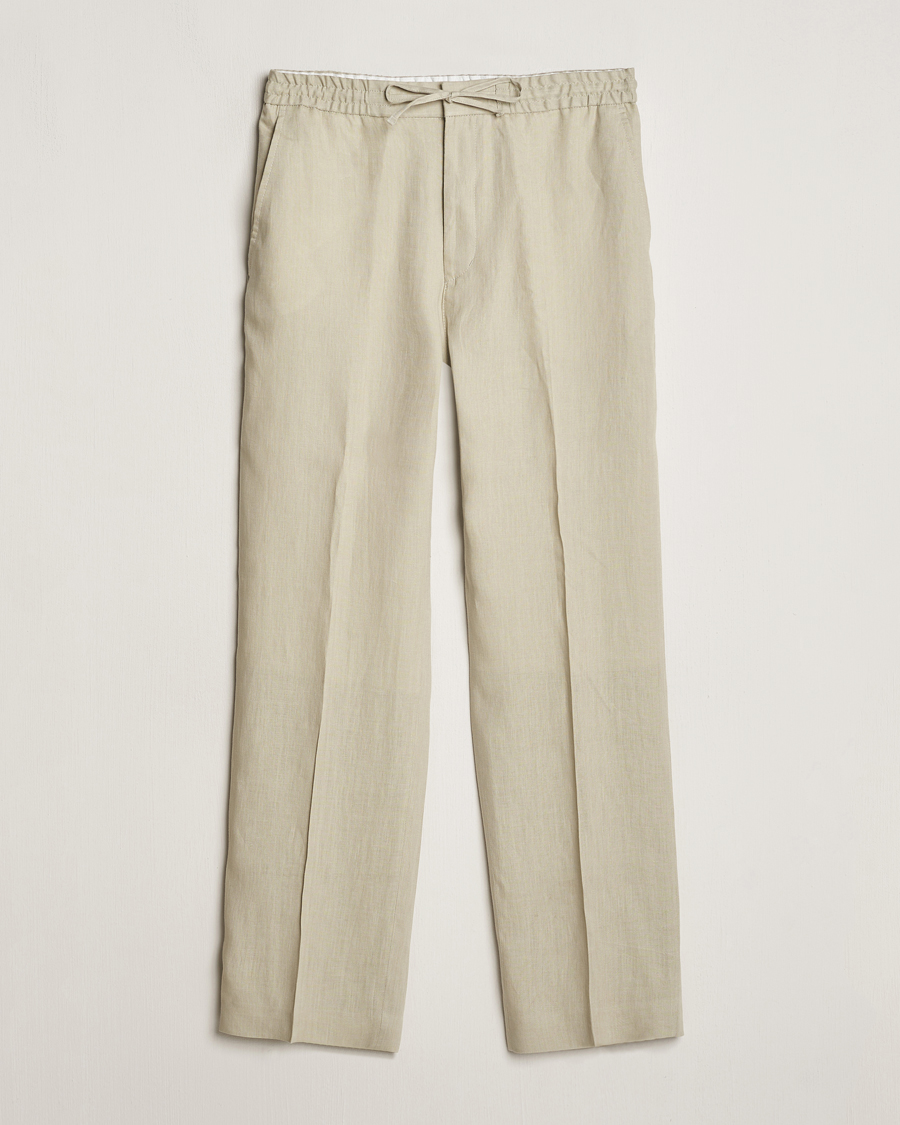Herre | Bukser | Tiger of Sweden | Iscove Linen Drawstring Trousers Dawn Misty