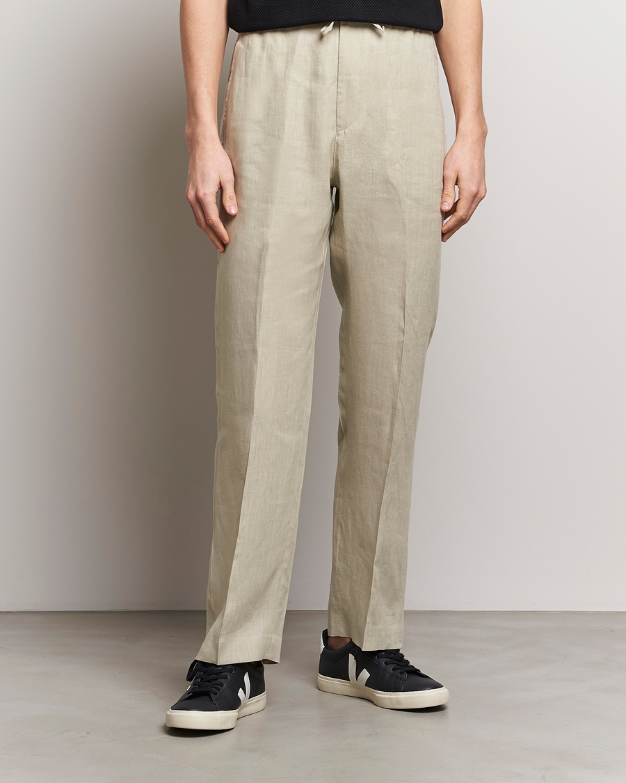 Herre | Klær | Tiger of Sweden | Iscove Linen Drawstring Trousers Dawn Misty