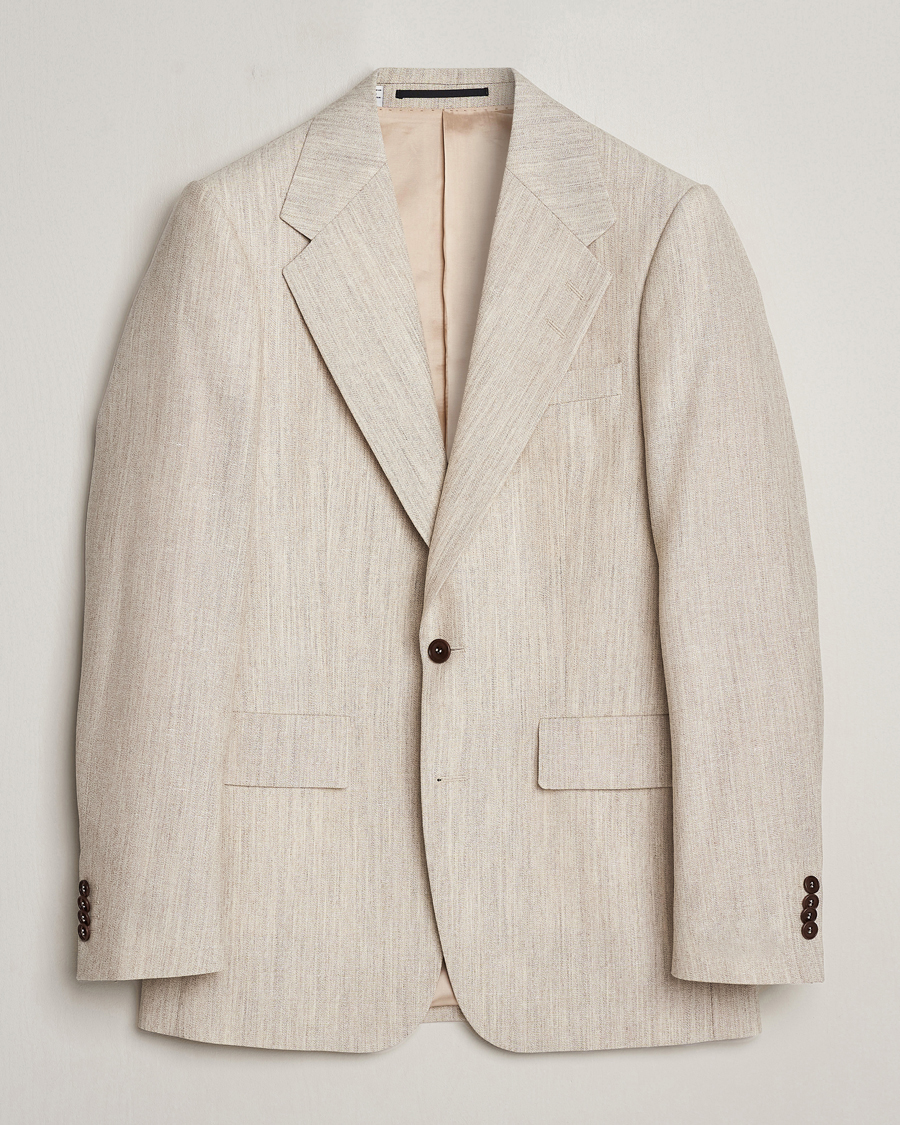 Herre | Dressjakker | Tiger of Sweden | Jon Wool/Linen Canvas Blazer Natural White
