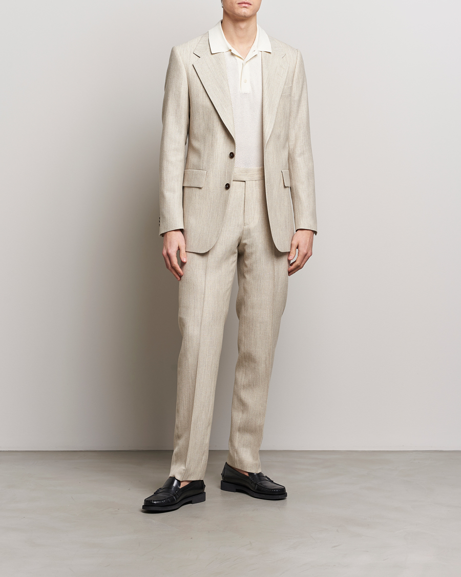 Herre | Dressjakker | Tiger of Sweden | Jon Wool/Linen Canvas Blazer Natural White