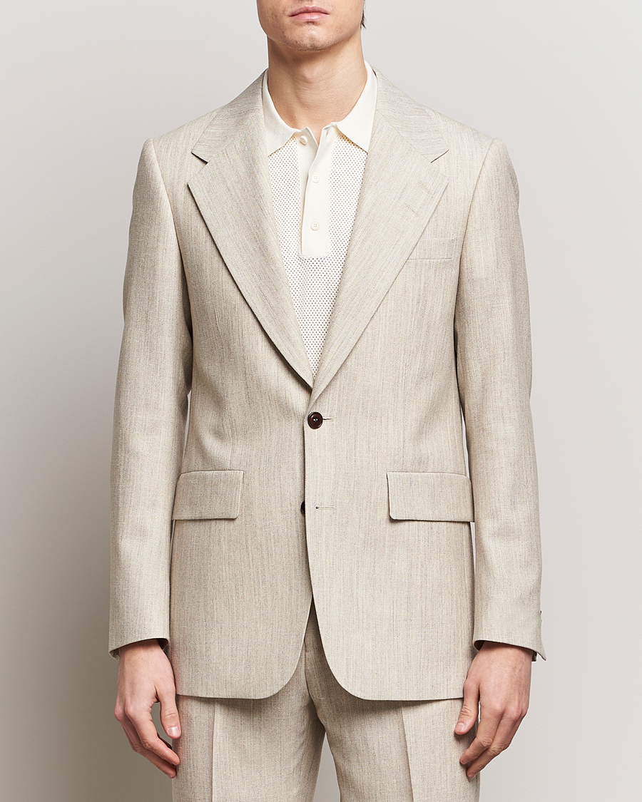 Herre | Dressjakker | Tiger of Sweden | Jon Wool/Linen Canvas Blazer Natural White