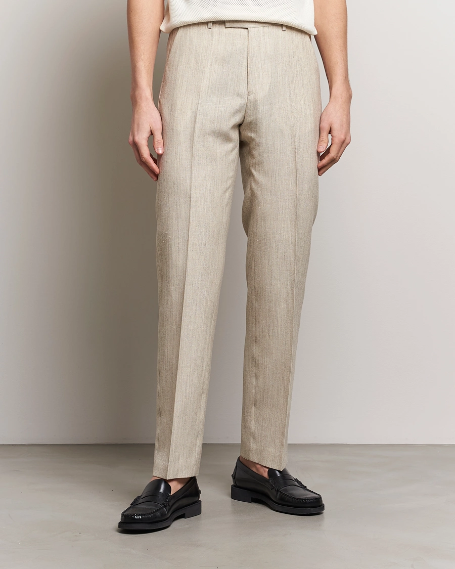 Herre |  | Tiger of Sweden | Tenser Wool/Linen Canvas Trousers Natural White