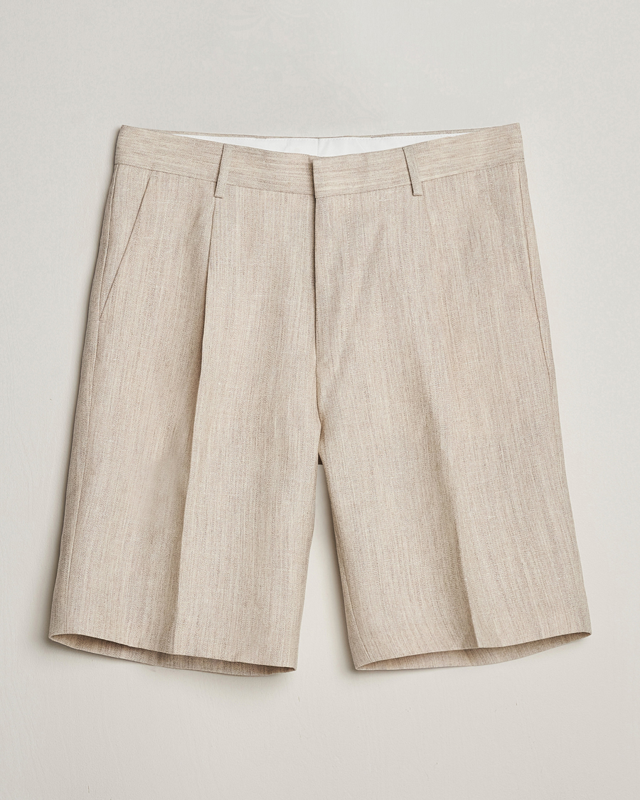 Herre | Shorts | Tiger of Sweden | Tulley Wool/Linen Canvas Shorts Natural White