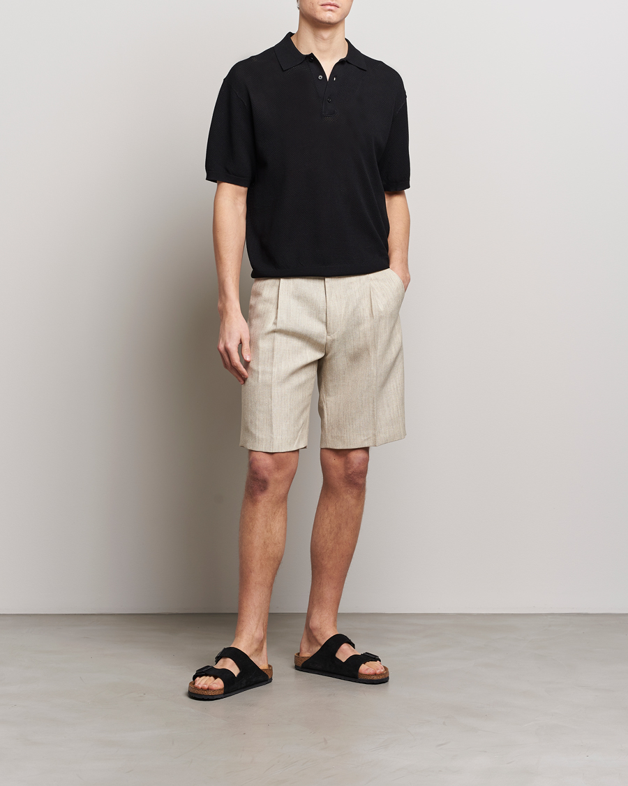 Herre | Shorts | Tiger of Sweden | Tulley Wool/Linen Canvas Shorts Natural White