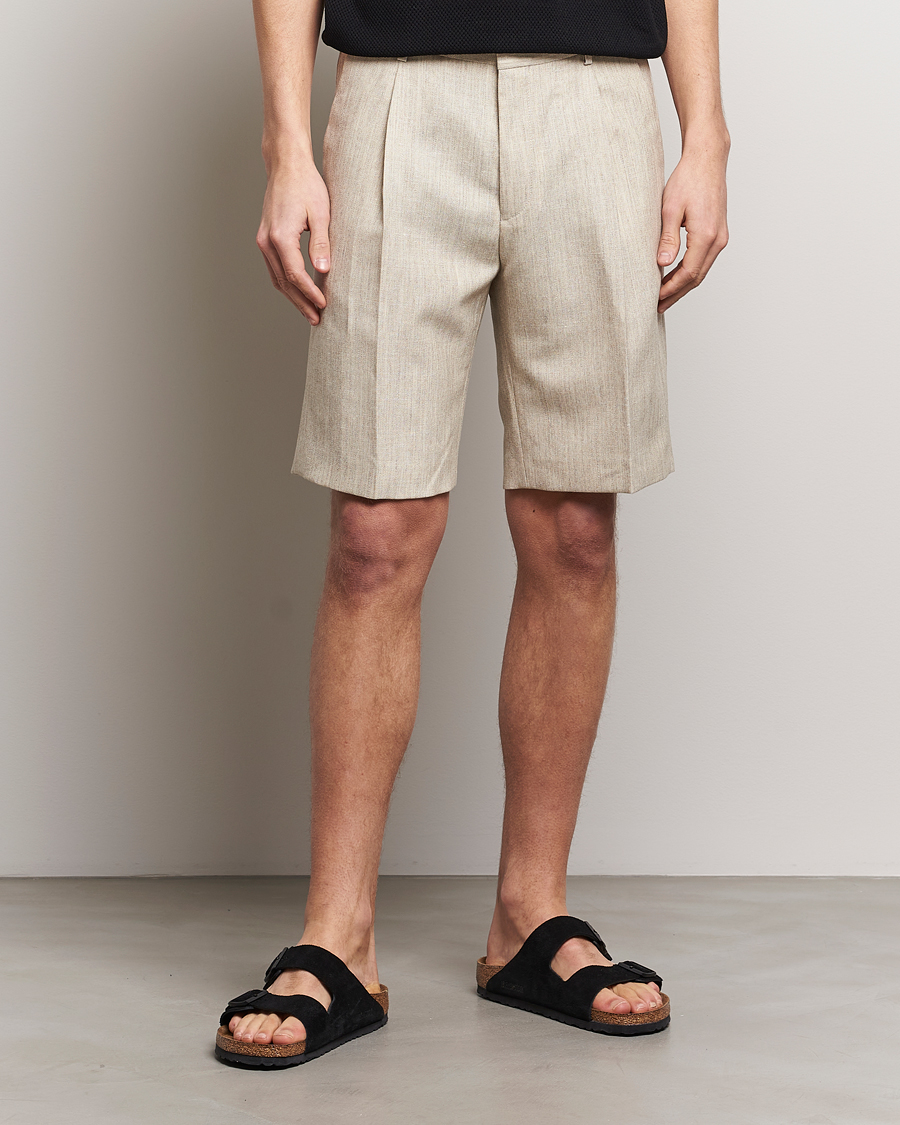 Herre |  | Tiger of Sweden | Tulley Wool/Linen Canvas Shorts Natural White