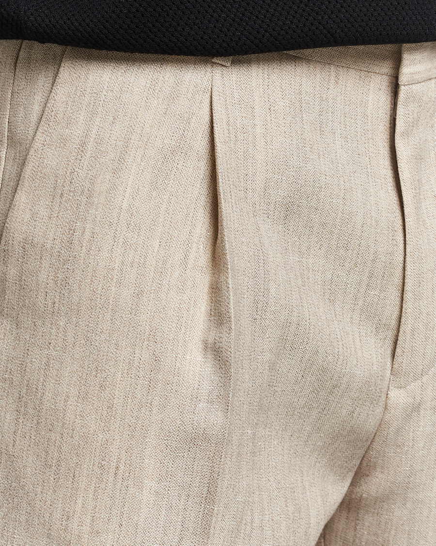 Herre | Shorts | Tiger of Sweden | Tulley Wool/Linen Canvas Shorts Natural White