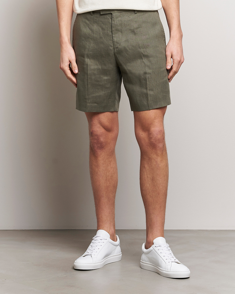 Herre | Hørshorts | Tiger of Sweden | Thiago Linen Shorts Thyme