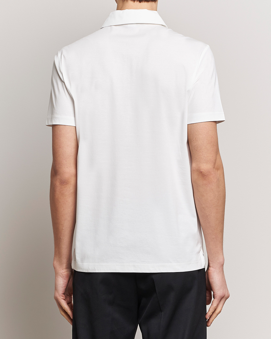 Herre | Pikéer | Tiger of Sweden | Laron Mercerized Cotton Half Zip Polo Summer Snow