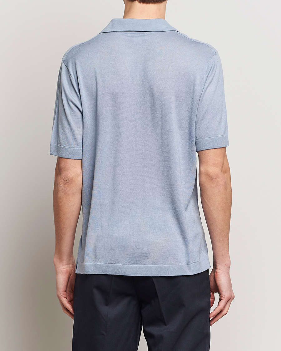 Herre | Pikéer | Tiger of Sweden | Beker Knitted Merino Open Collar Polo Polar Blue